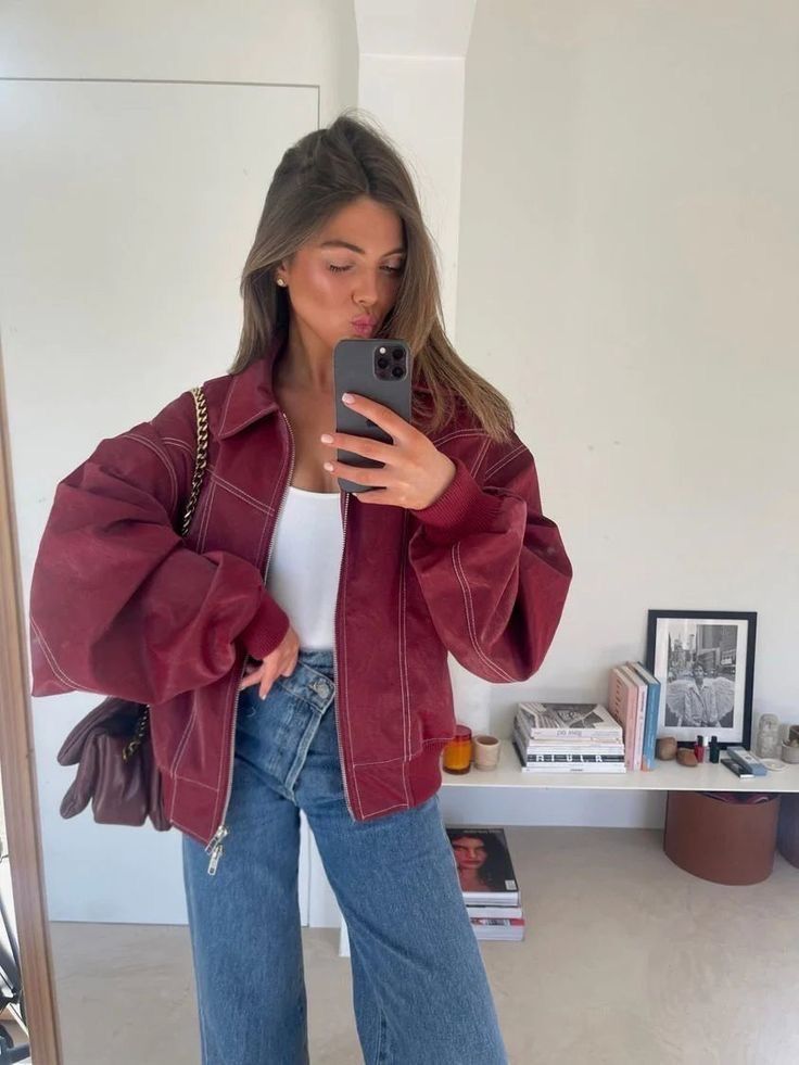 Sammyjane Red Leather Jacket